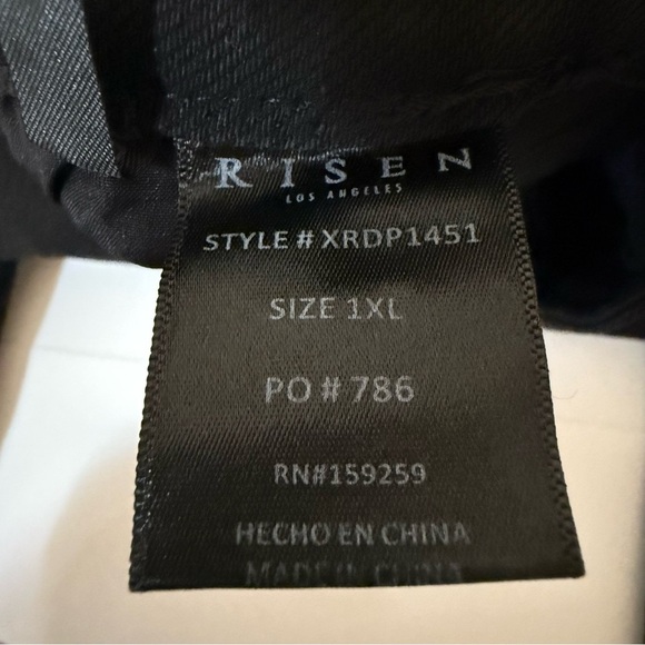 Risen Black Distressed Wide Leg Crop Raw Hem Plus Size Jeans 1X - Picture 5 of 10